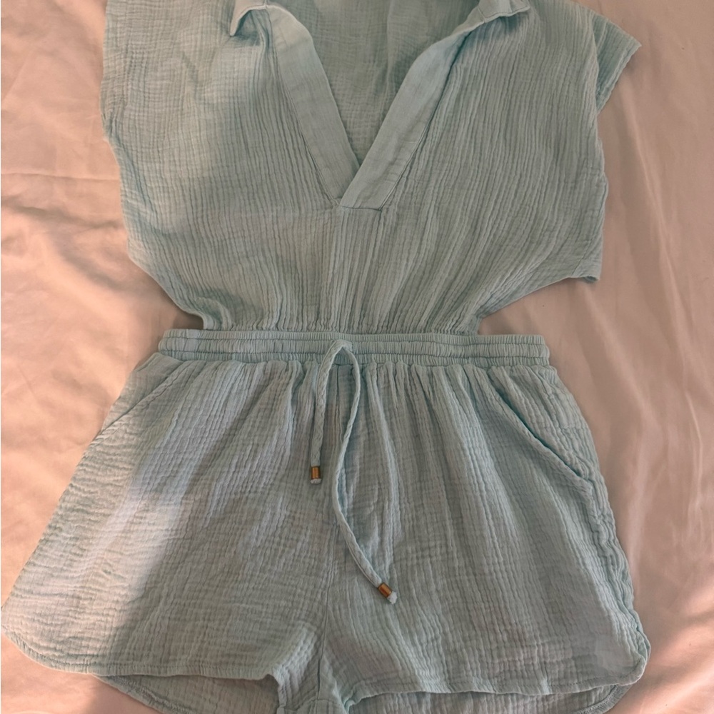 Karlie Light Blue Casual Romper
